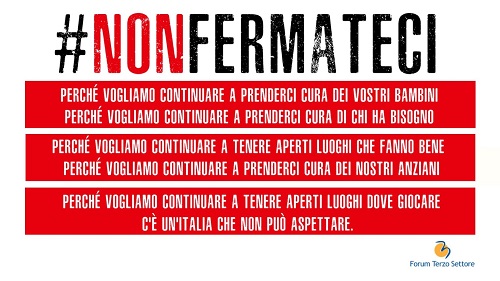 #nonfermateci campagna forum nazionale terzo settore