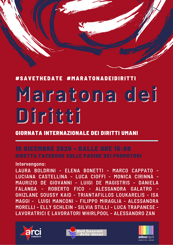 Maratona dei Diritti il 10 dicembre evento online per i Diritti Umani