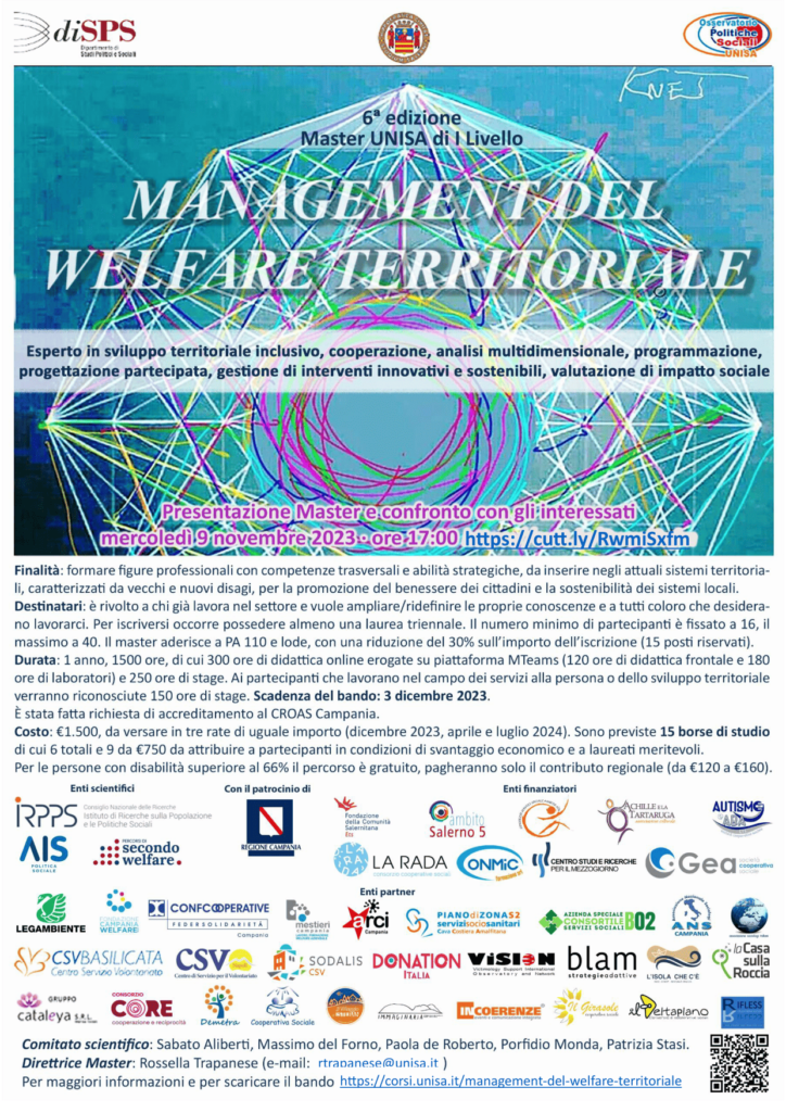 Master in Management del welfare territoriale – VI edizione