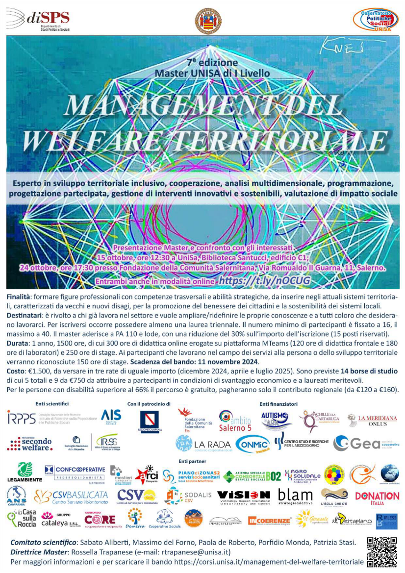 Master in Management del welfare territoriale – VII edizione